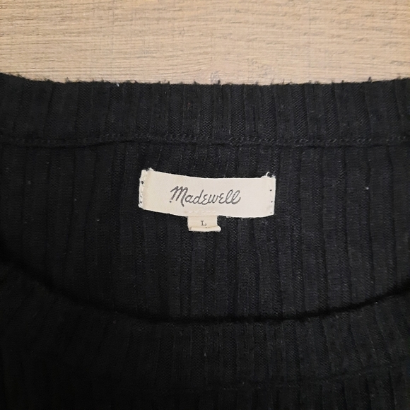 Madewell  Brushed Rib Pleat Sleeve Top - Picture 5 of 11